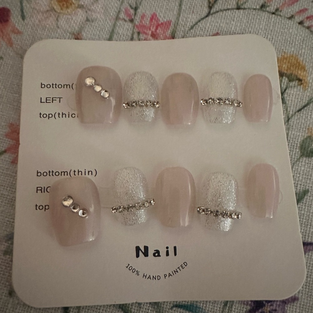 Elegant Nail Art Set with Rhinestones